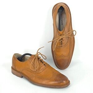 Sebago Brattle Oxford Mens 9.5 D British Tan Wingtip Lace Up Quiet Luxury Preppy